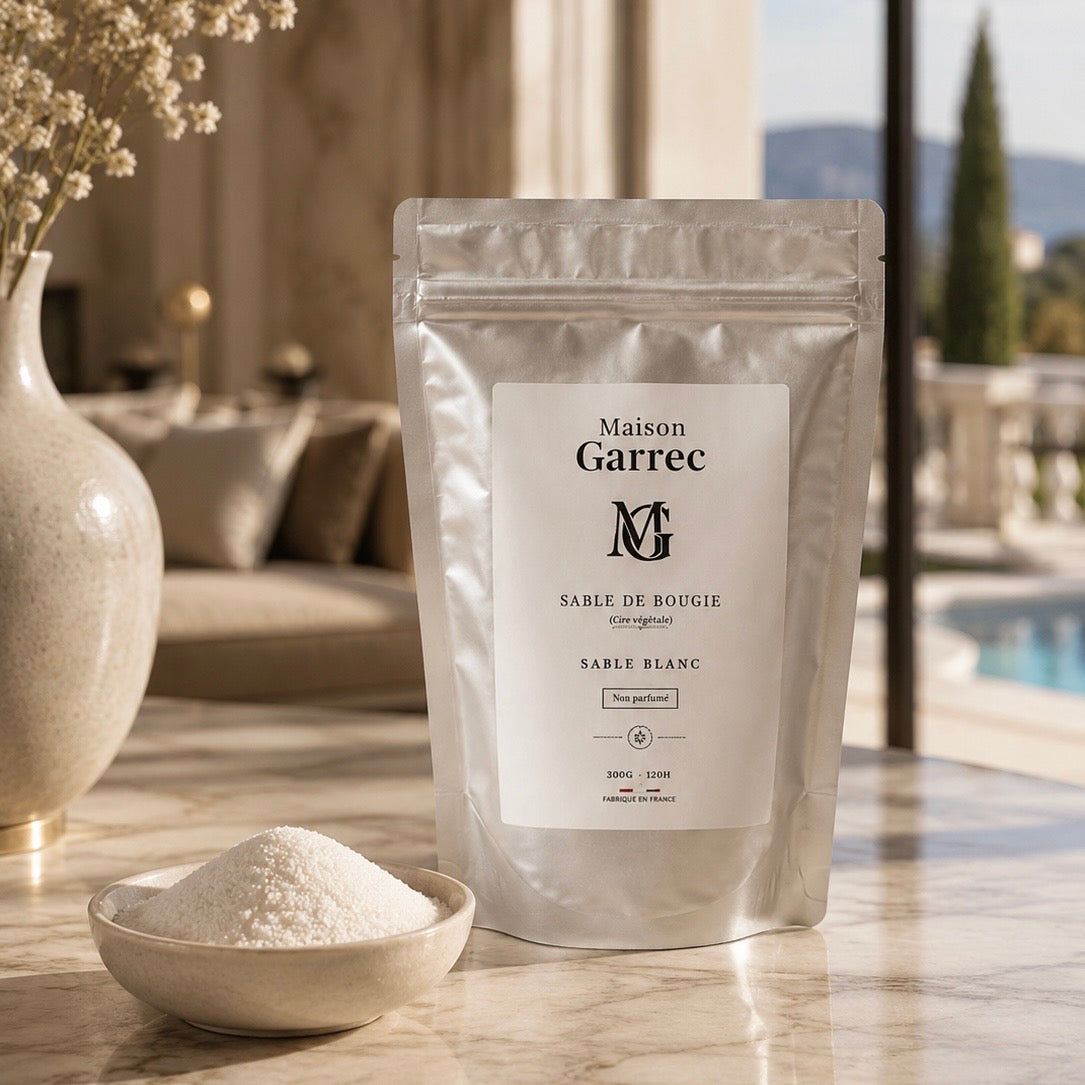 Sable de bougie Blanc 300g Maison Garrec