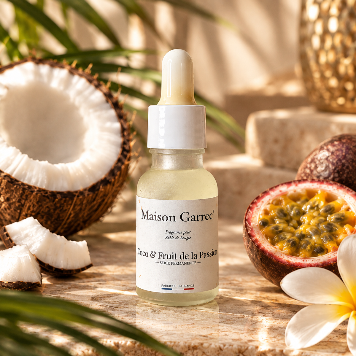 Parfum pour sable de bougie 15ml - Coco & Fruit de la passion Maison Garrec