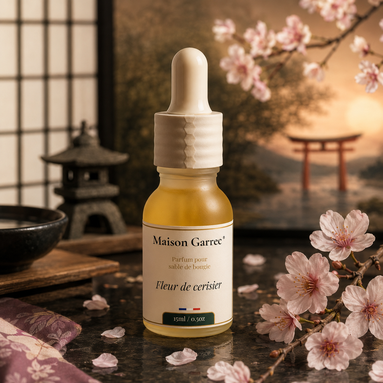 Parfum pour sable de bougie 15ml - Fleur de cerisier Maison Garrec
