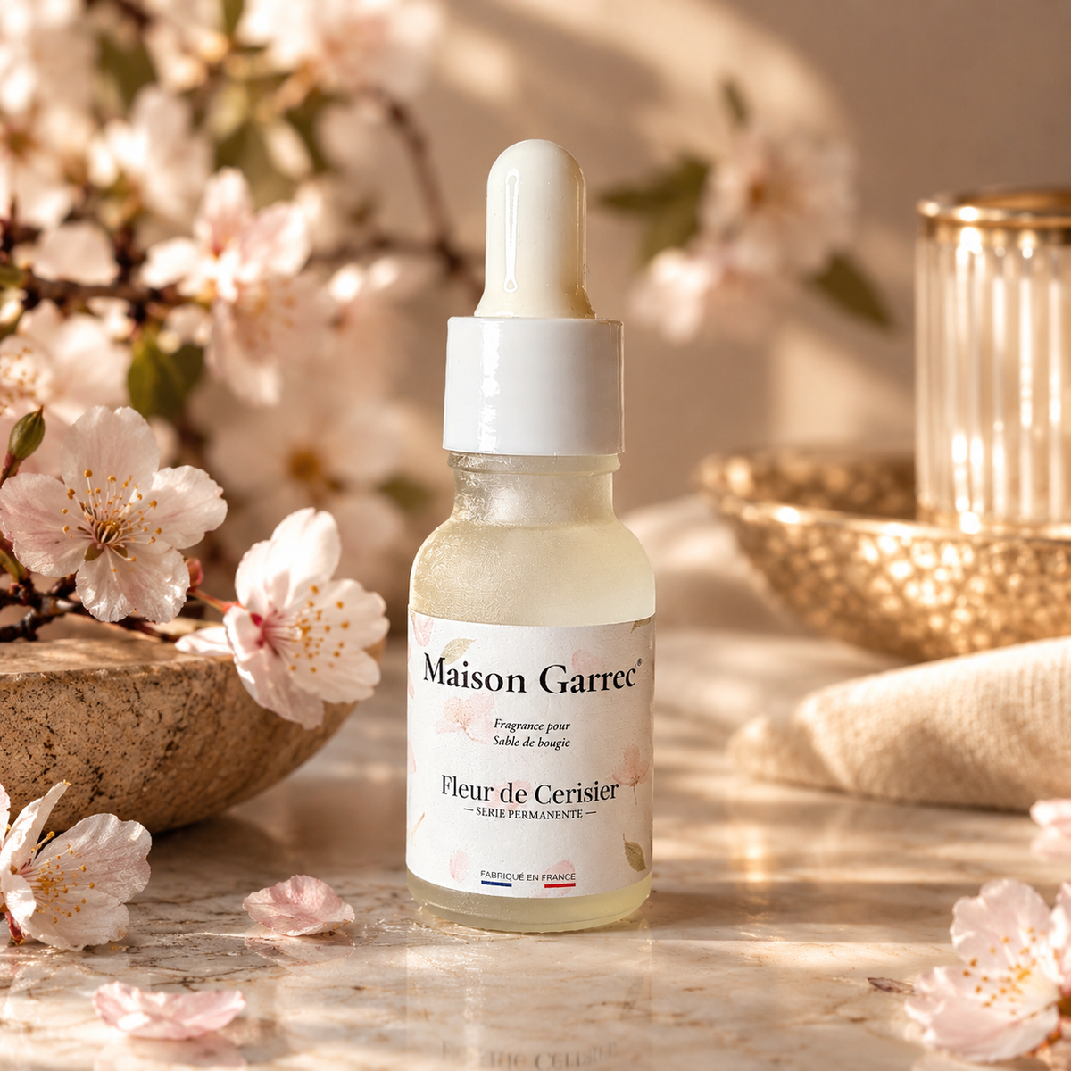 Parfum pour sable de bougie 15ml - Fleur de cerisier Maison Garrec