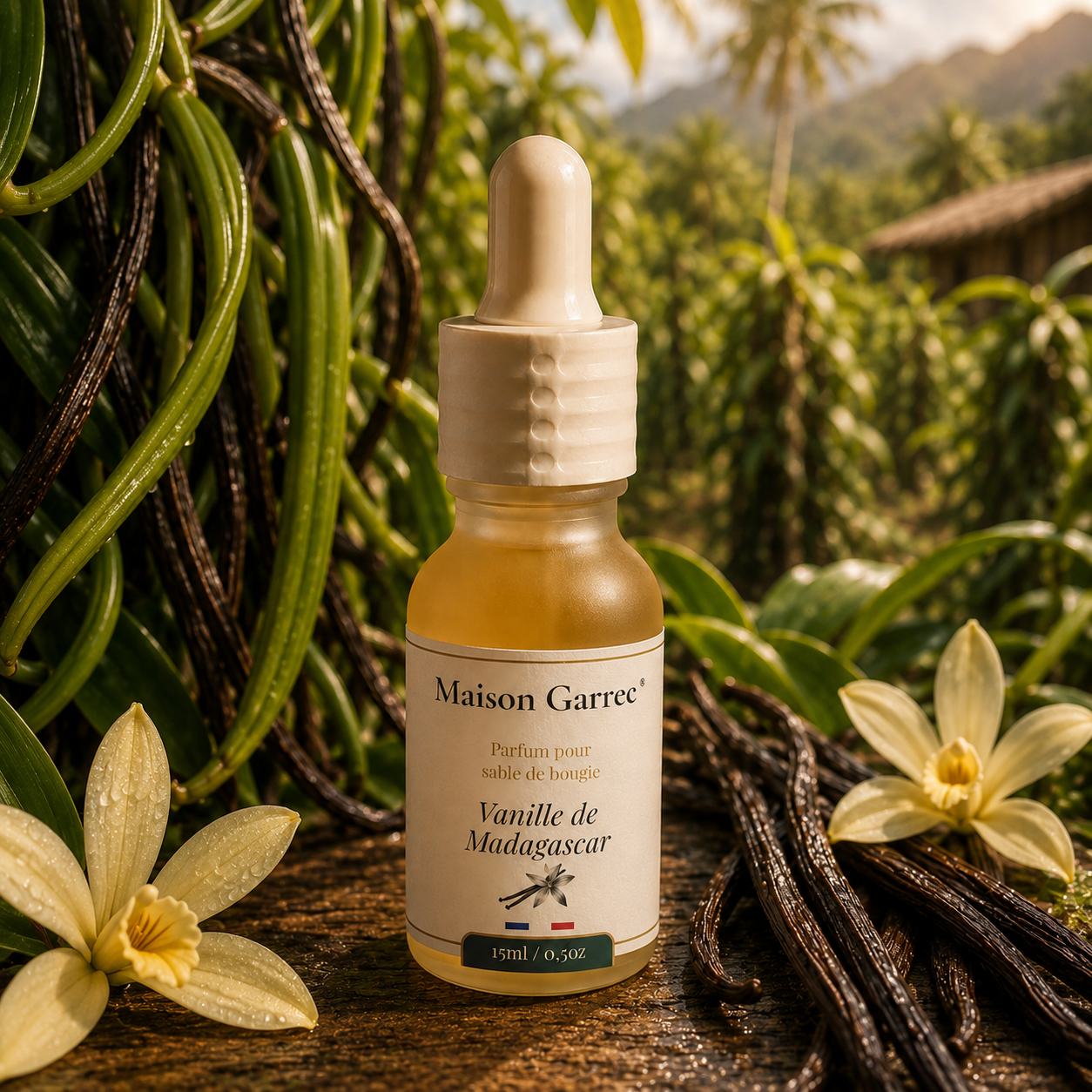 Parfum pour sable de bougie 15ml - Vanille de Madagascar Maison Garrec